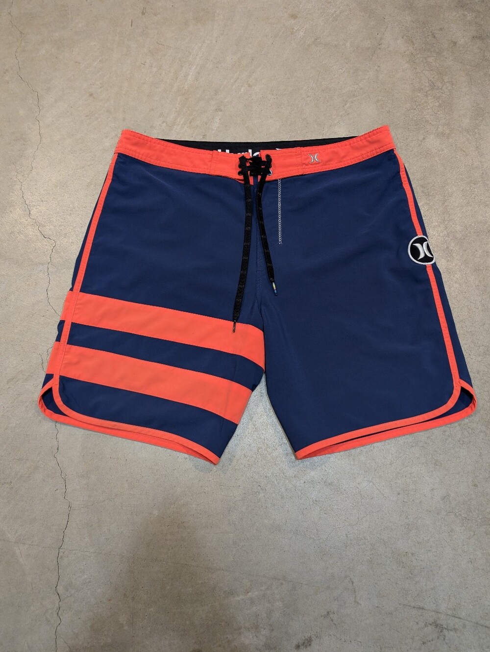 Hurley Navy Blue Board Shorts with Black Waistband